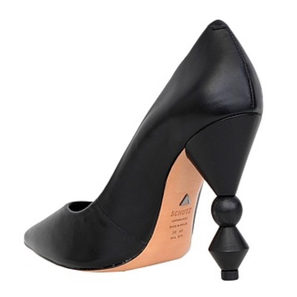 Black Leather Pumps - Picture 3 of 3